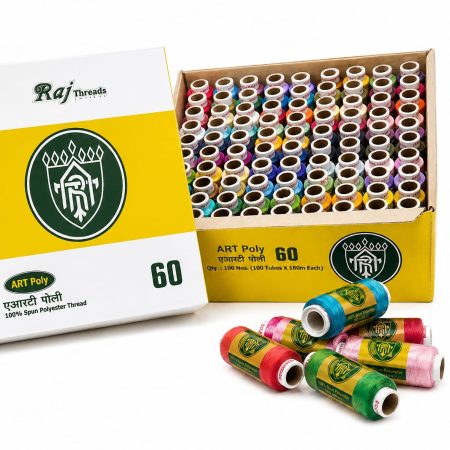RAJ Thread 180M Sewing Thread – 100 Tubes Box | Multi Shade